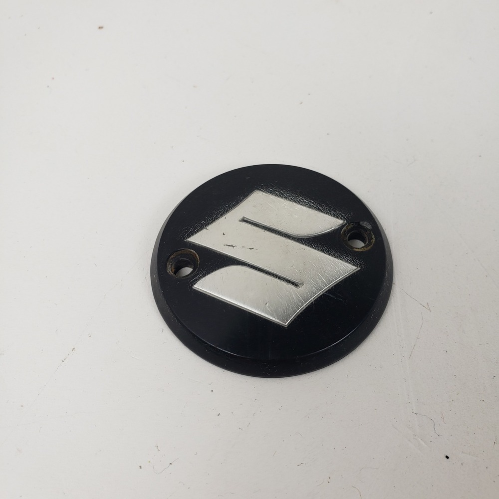 Suzuki Motorcycle Tank Emblem Vintage Silver S Logo Black Round 2 Inch